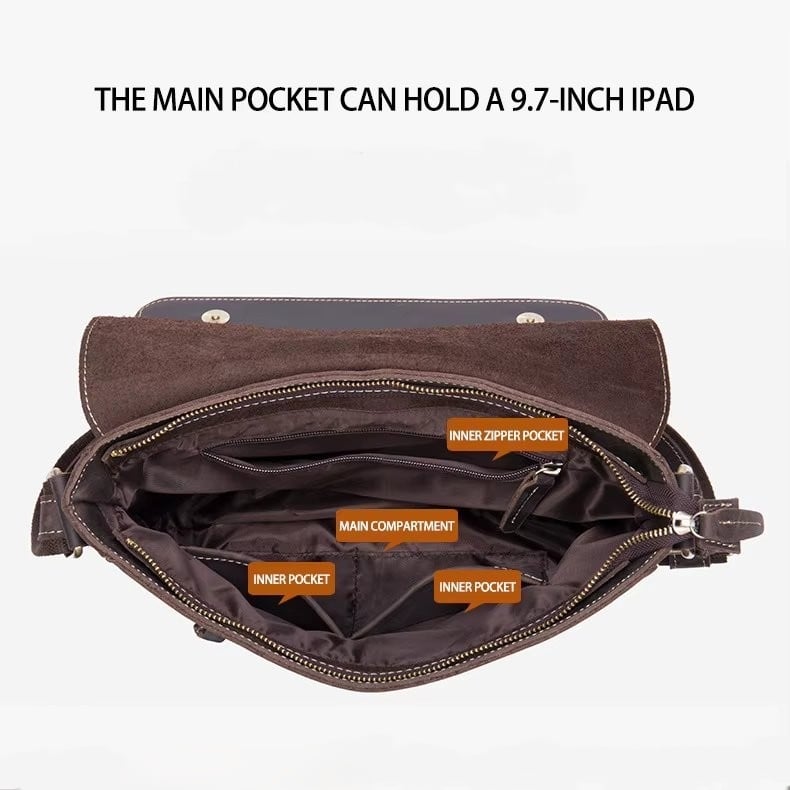 Geanta Delis Piele Naturală Maro - imagine 4