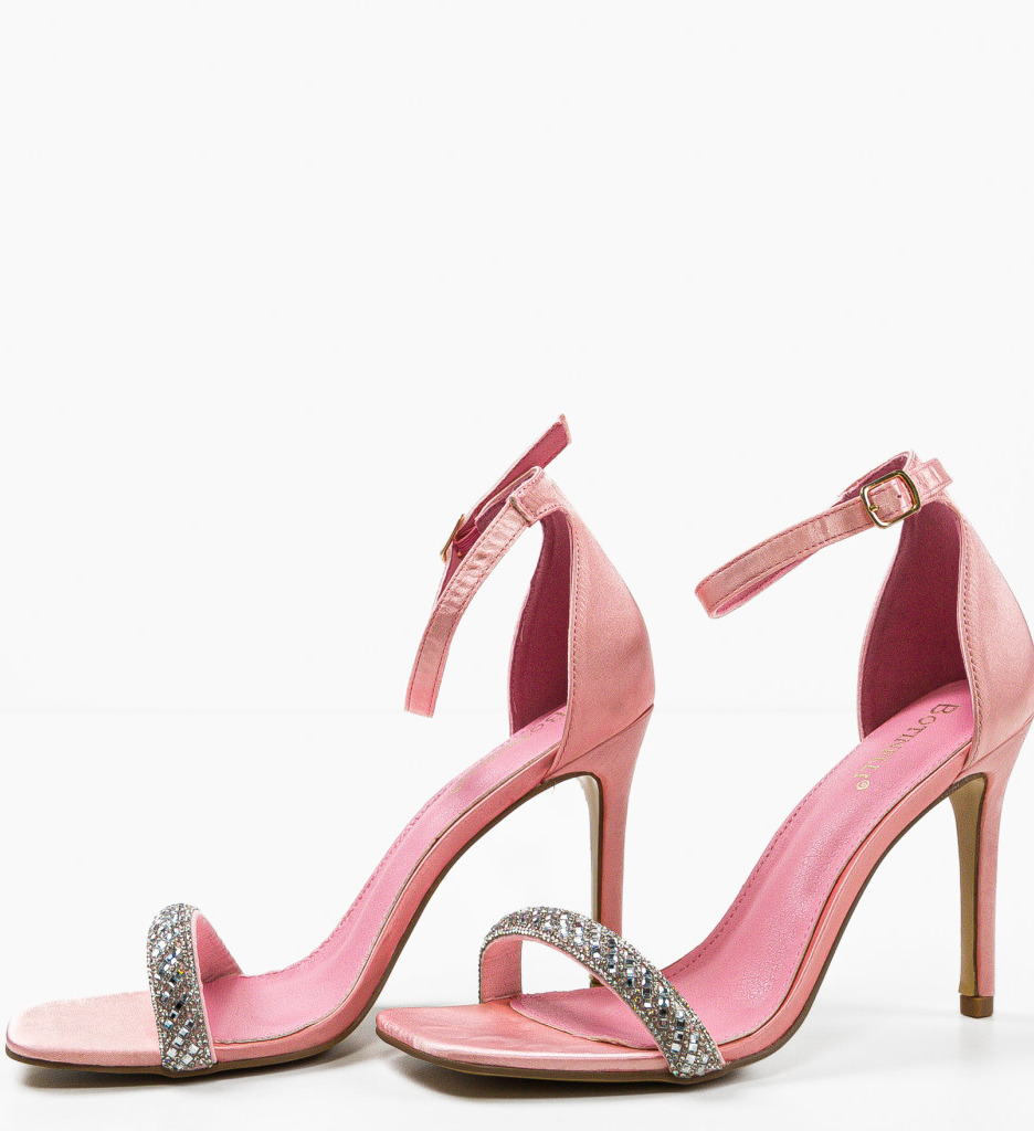 Sandale Toc Eteset Roz Elegante - imagine 5