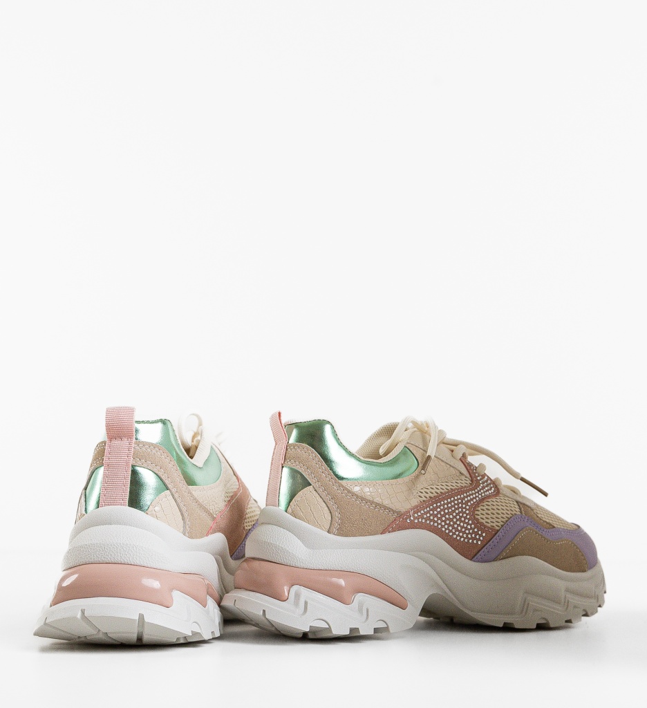 Sneakers Dama Leonarda Bej - Confort și Stil - imagine 5
