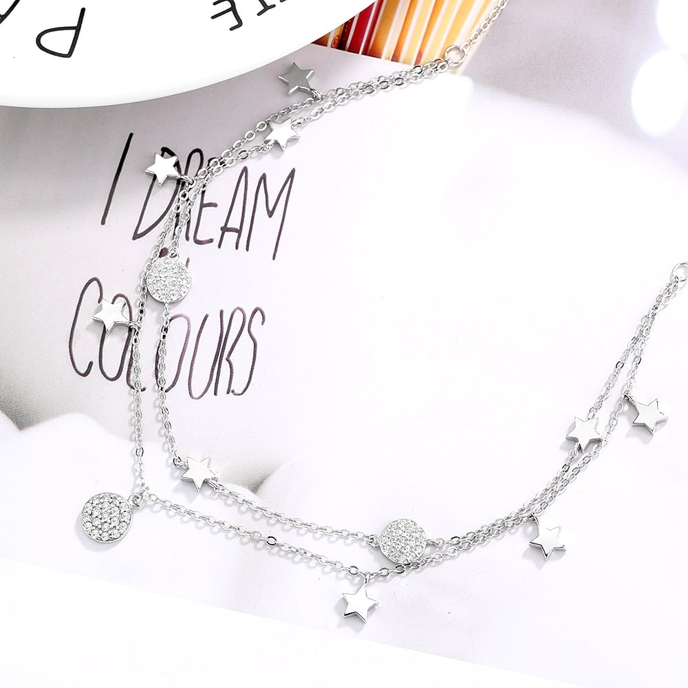 Lanțisor Argint Delis cu Stele | Elegant - imagine 3
