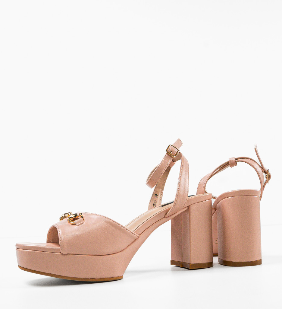 Sandale cu Toc Merab Nude - Eleganță Nude - imagine 7