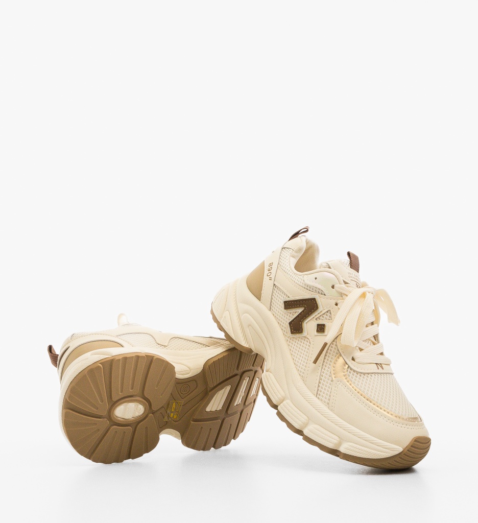 Sneakers Dama Bej Serigiu | Confort & Stil - imagine 5