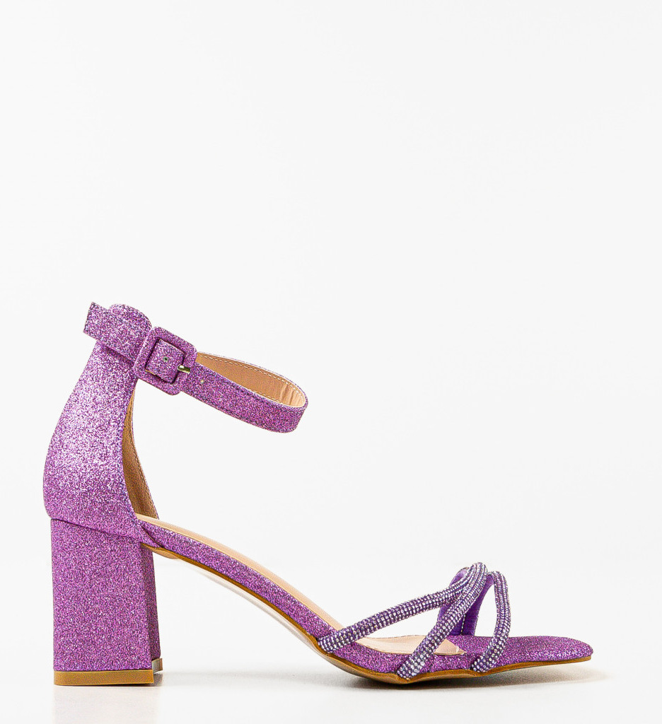 Sandale cu toc Geirmun Mov - Eleganță și Stil - imagine 2