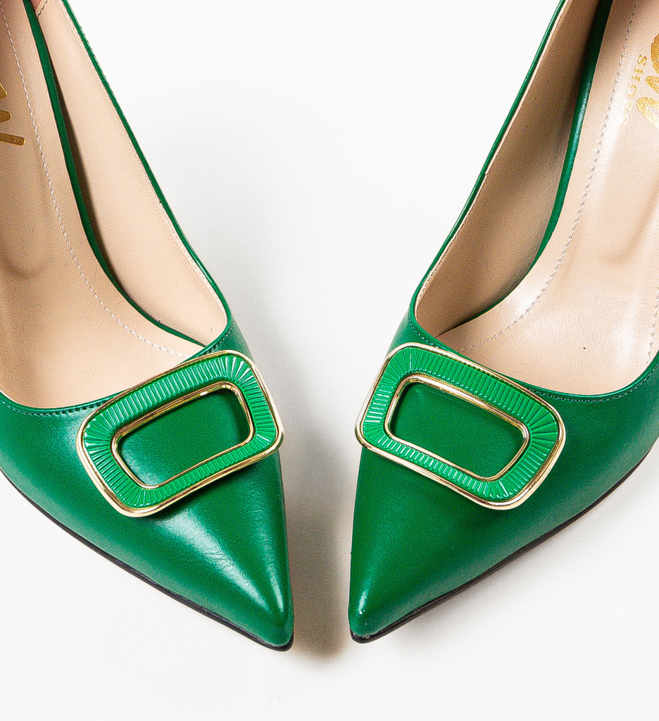 Pantofi Elfa Verzi cu Toc - Eleganță și Stil - imagine 5