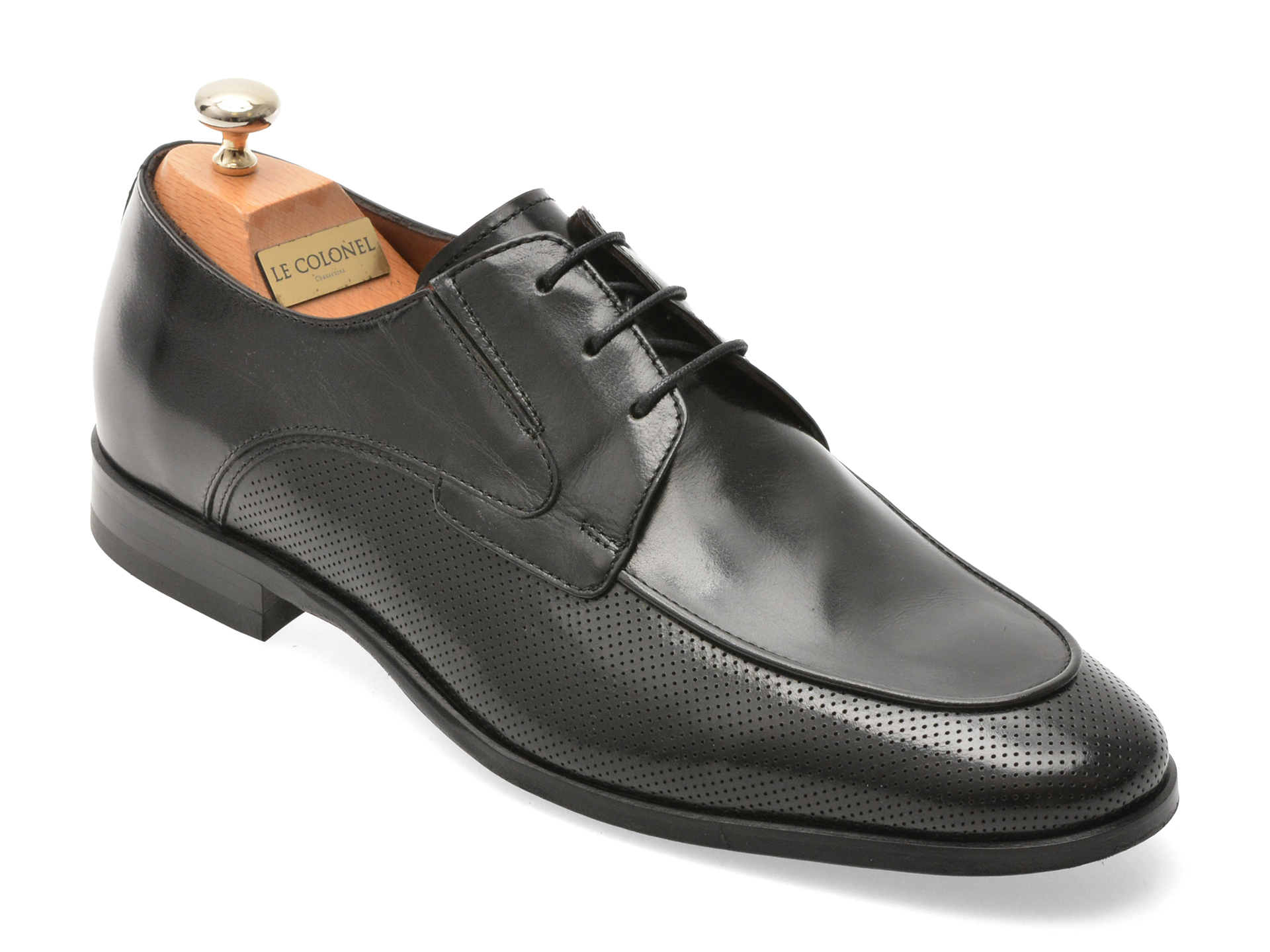 Pantofi LE COLONEL negri din piele naturală