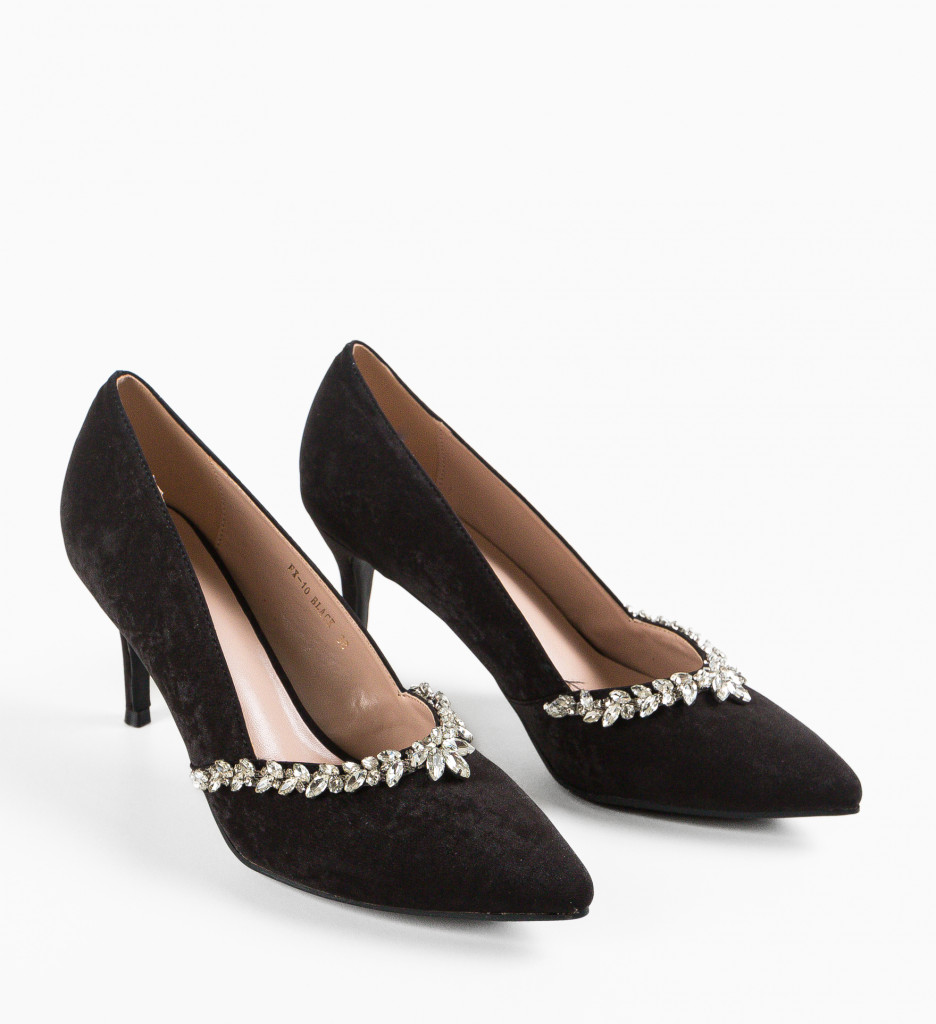 Pantofi Dama Caiden Negri Eleganți cu Toc - imagine 8