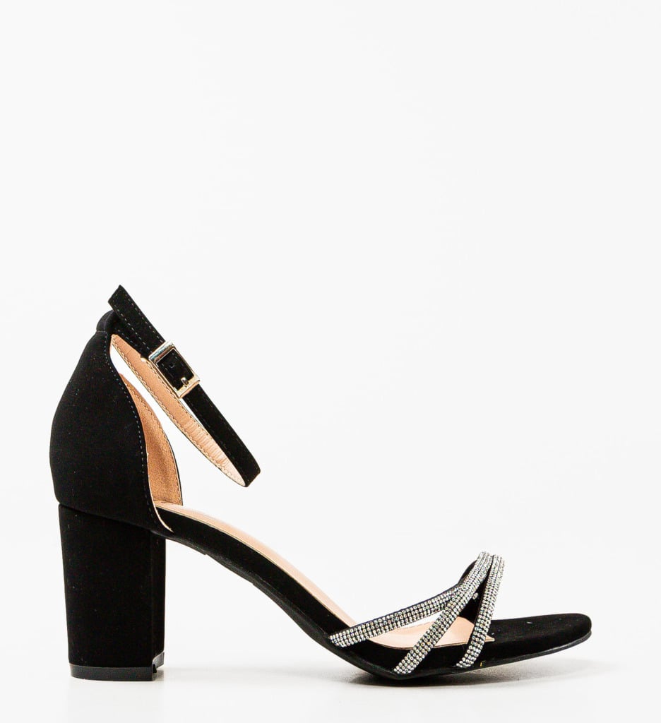 Sandale dama Cerry negre cu toc elegant - imagine 10