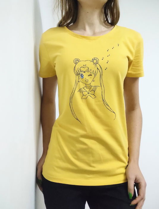 Tricou Unic Sailor Moon Pictat Manual | Shopika