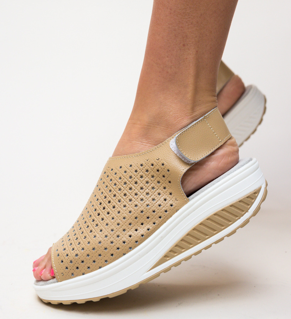 Sandale Platforme Bej - Stil si Confort - imagine 3