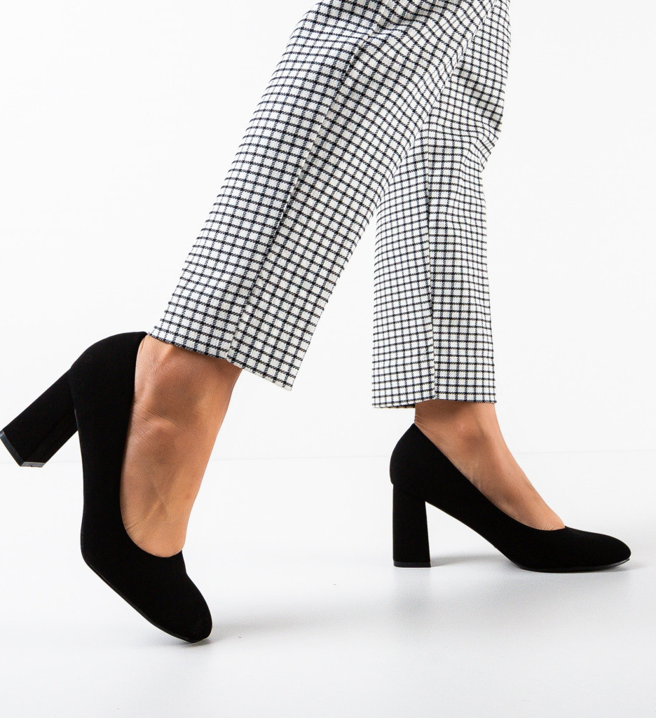 Pantofi Dama Luber Negri cu Toc Elegant - imagine 4
