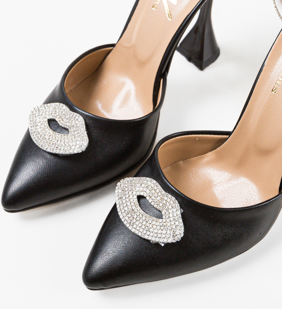 Pantofi cu toc Kiss Negri - Eleganță și Stil - imagine 7