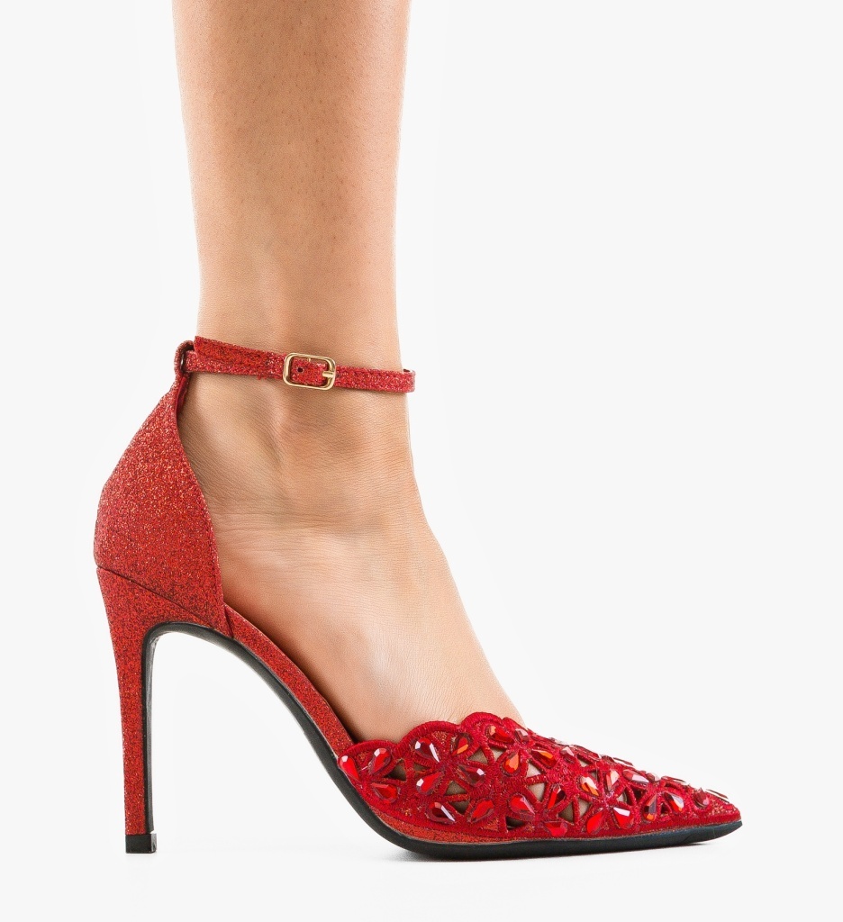 Pantofi Stiletto Tabylys Roșii Eleganți - imagine 6