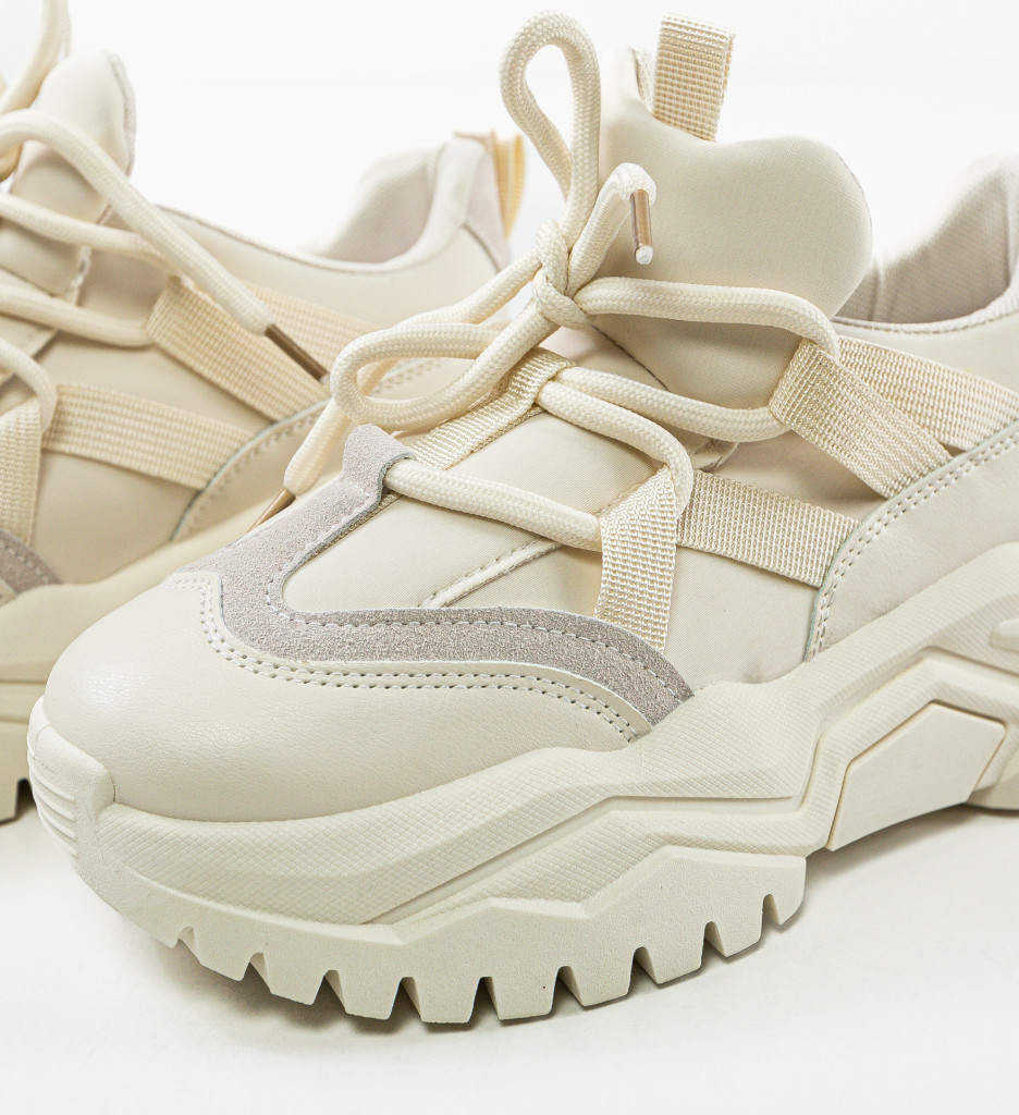 Sneakers Dama Bej Harding | Confort Zi de Zi - imagine 4