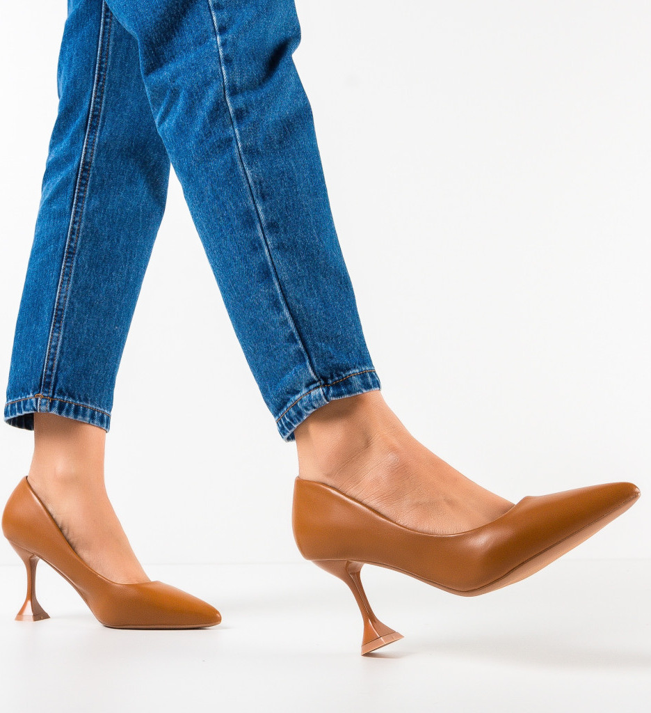 Pantofi cu Toc Camel Wiktor | Eleganță și Stil - imagine 3