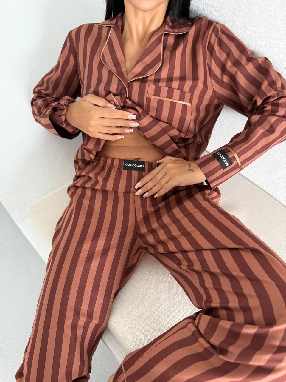 Set Pijama Dama Delis, 2 Piese, Satin Mat - imagine 5