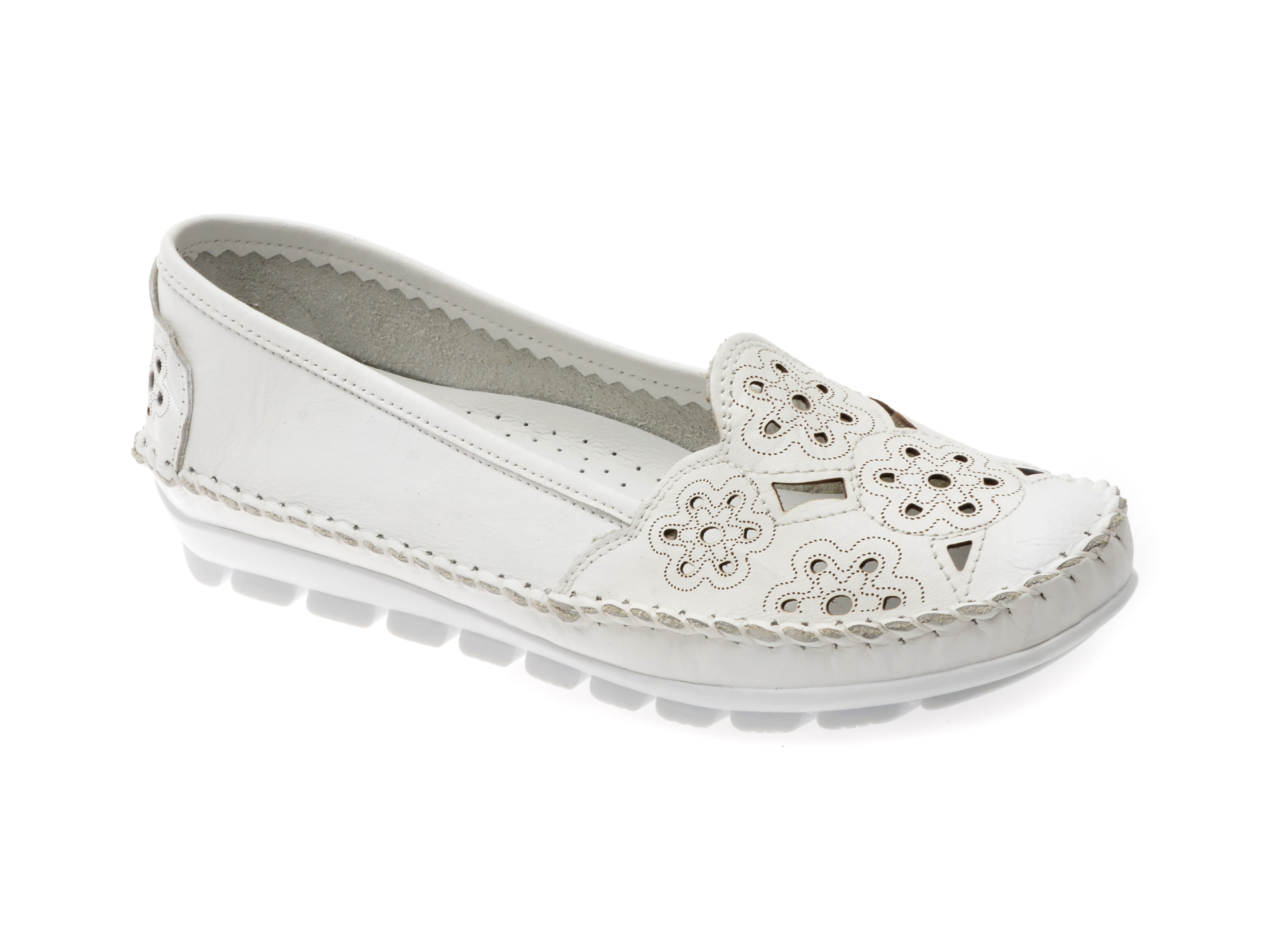 Pantofi Flavia Passini Albi din Piele Naturală