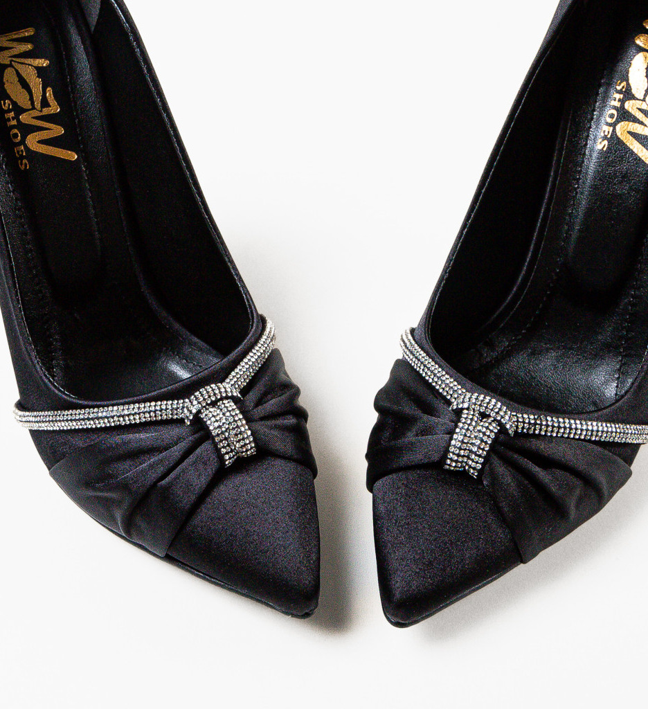 Pantofi Finko Negri Eleganți cu Toc - imagine 5