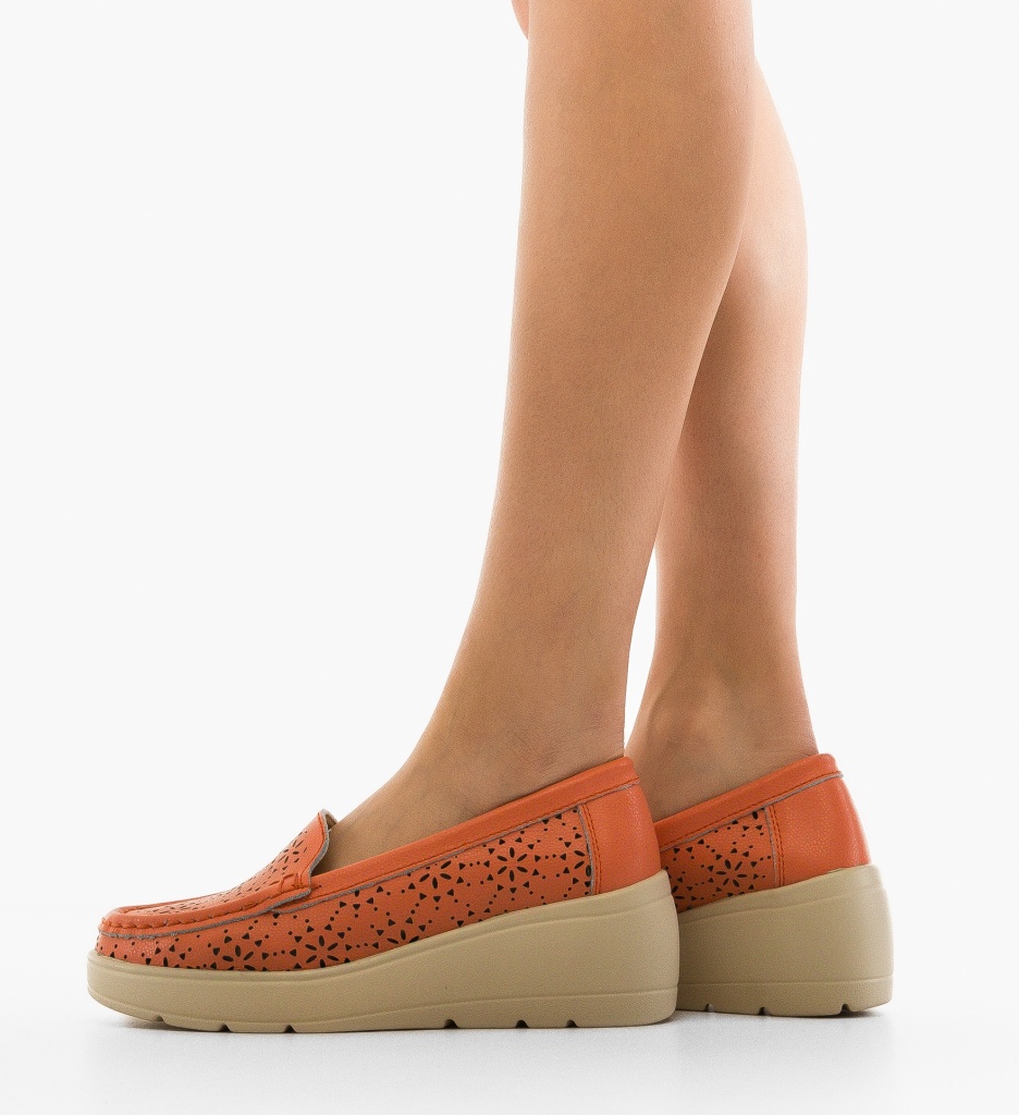 Platforme Dama Myzy Portocalii - Stil Casual - imagine 2