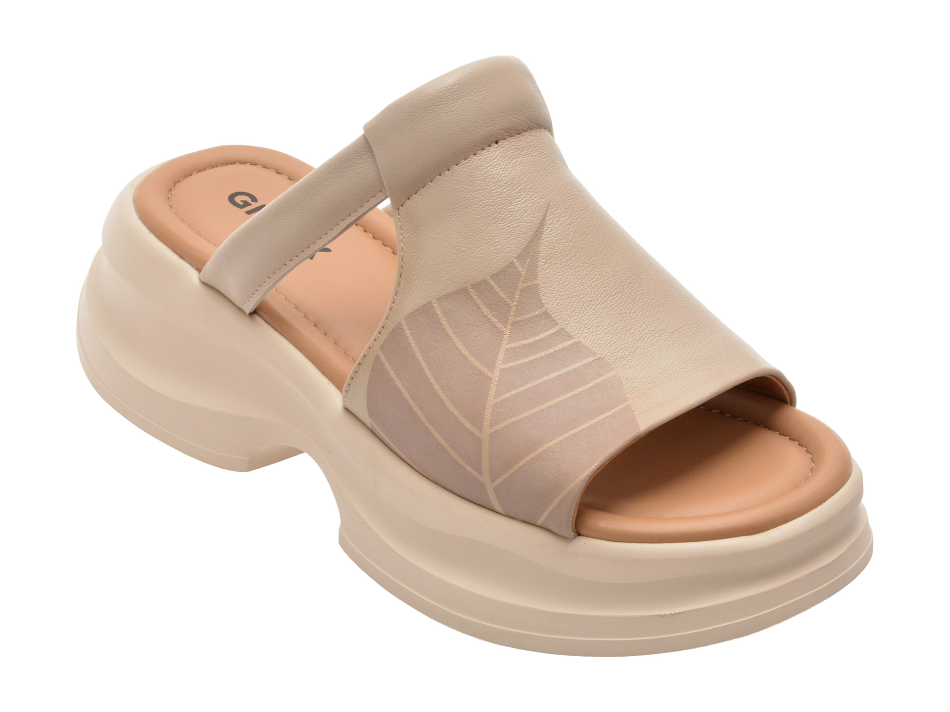 Papuci Gryxx piele naturală bej - 28619