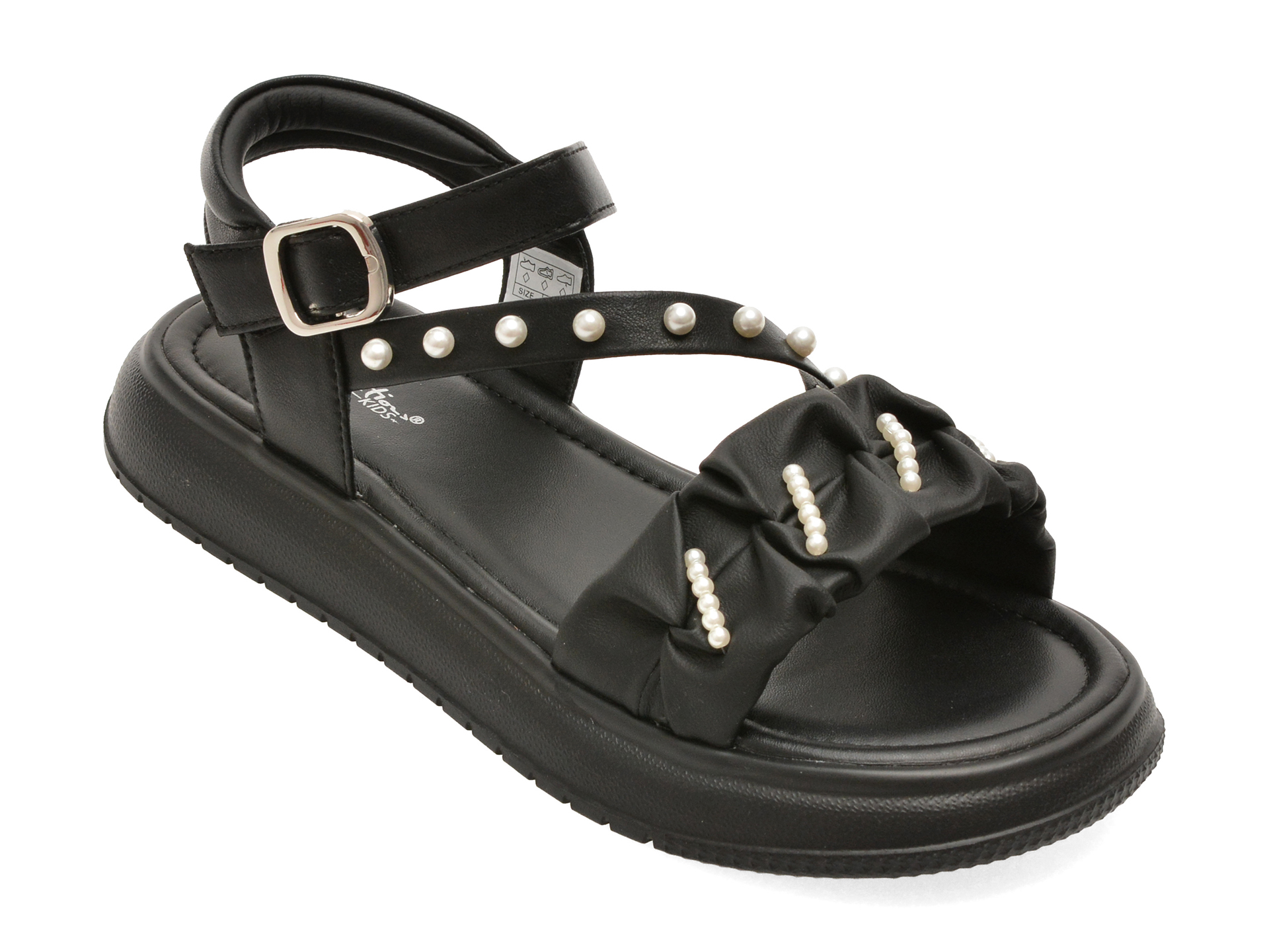 Sandale SELECTION KIDS negre din piele ecologică