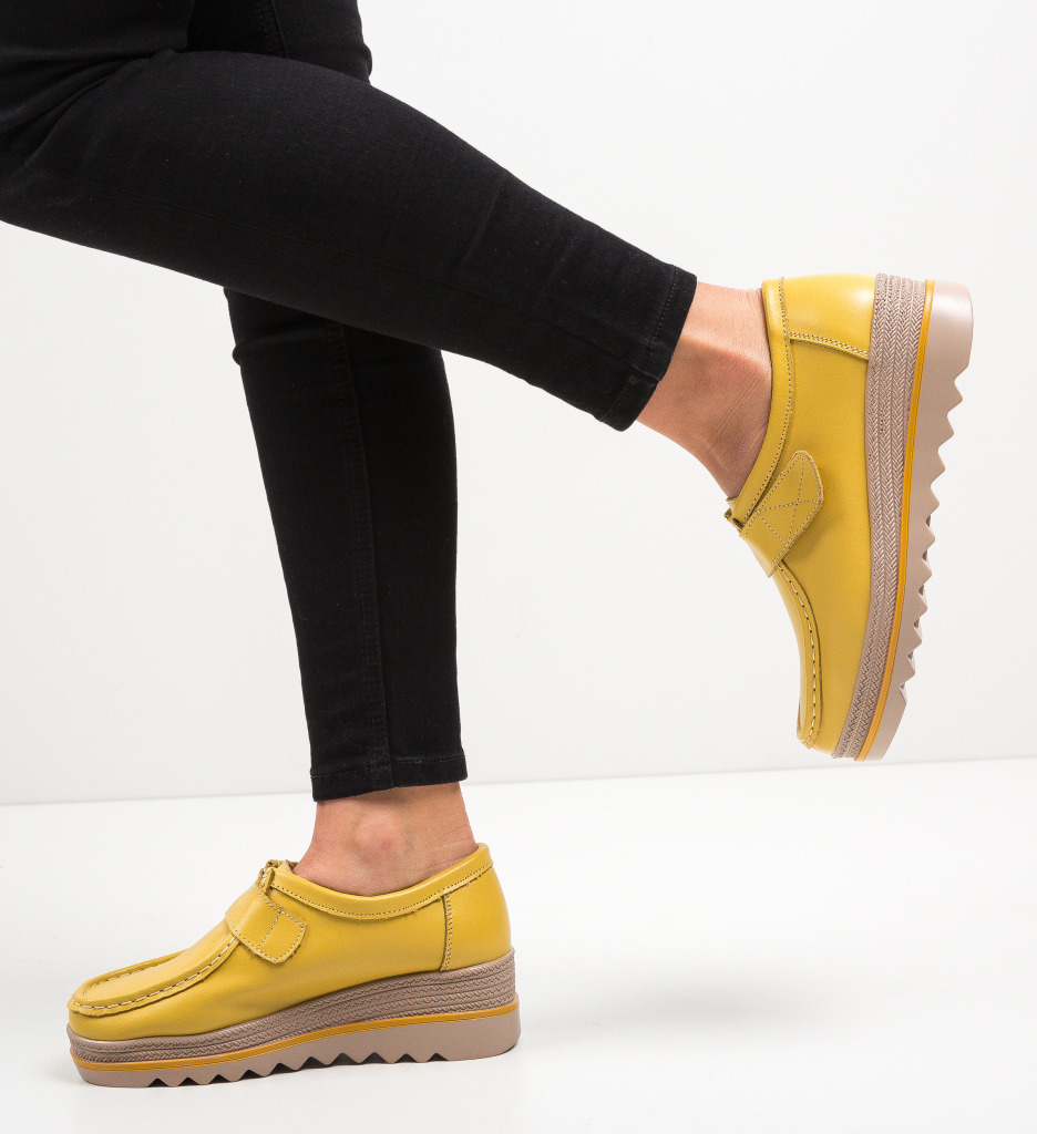 Pantofi Casual Straif Galbeni - Confort și Stil - imagine 2