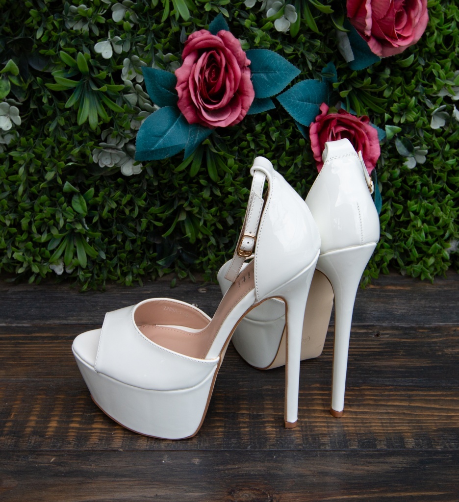 Sandale cu Toc Venyz Albe | Eleganta si Stil - imagine 7