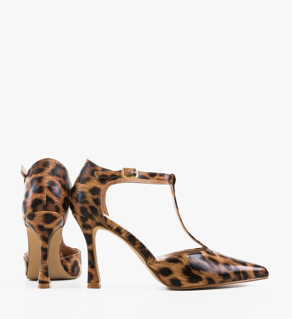 Pantofi dama Gyo Print eleganți cu toc - imagine 4