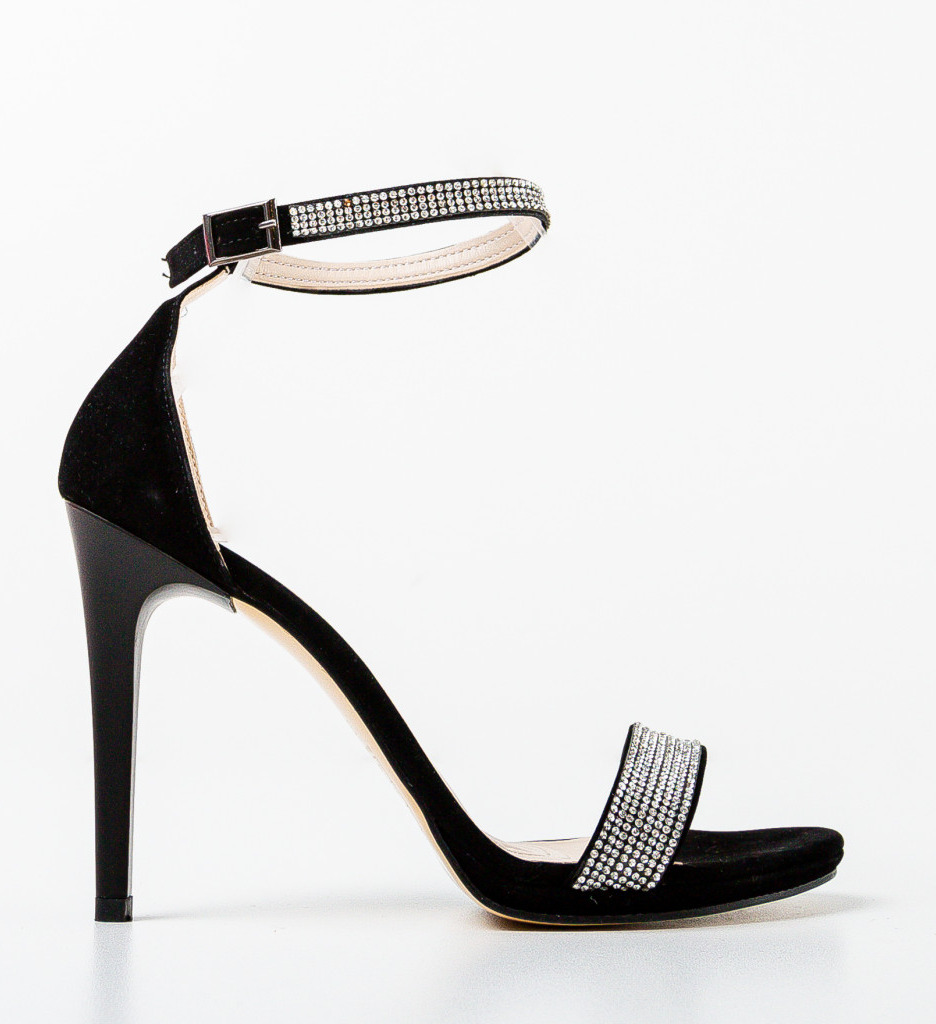 Sandale Dama Sadas Negre cu Toc Elegant - imagine 4