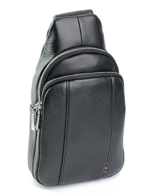 Geanta barbati crossbody din piele naturala, Neagra