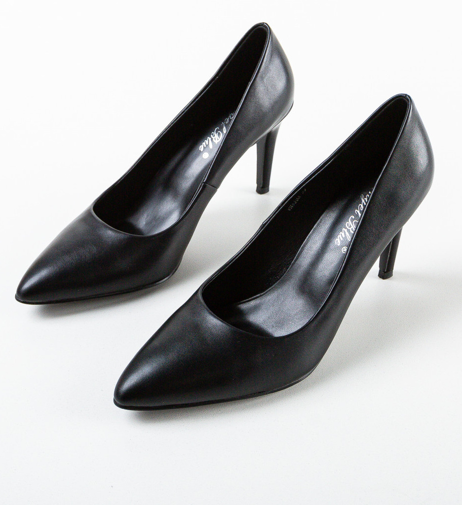Pantofi Dama Eleganți cu Toc Negri - imagine 6