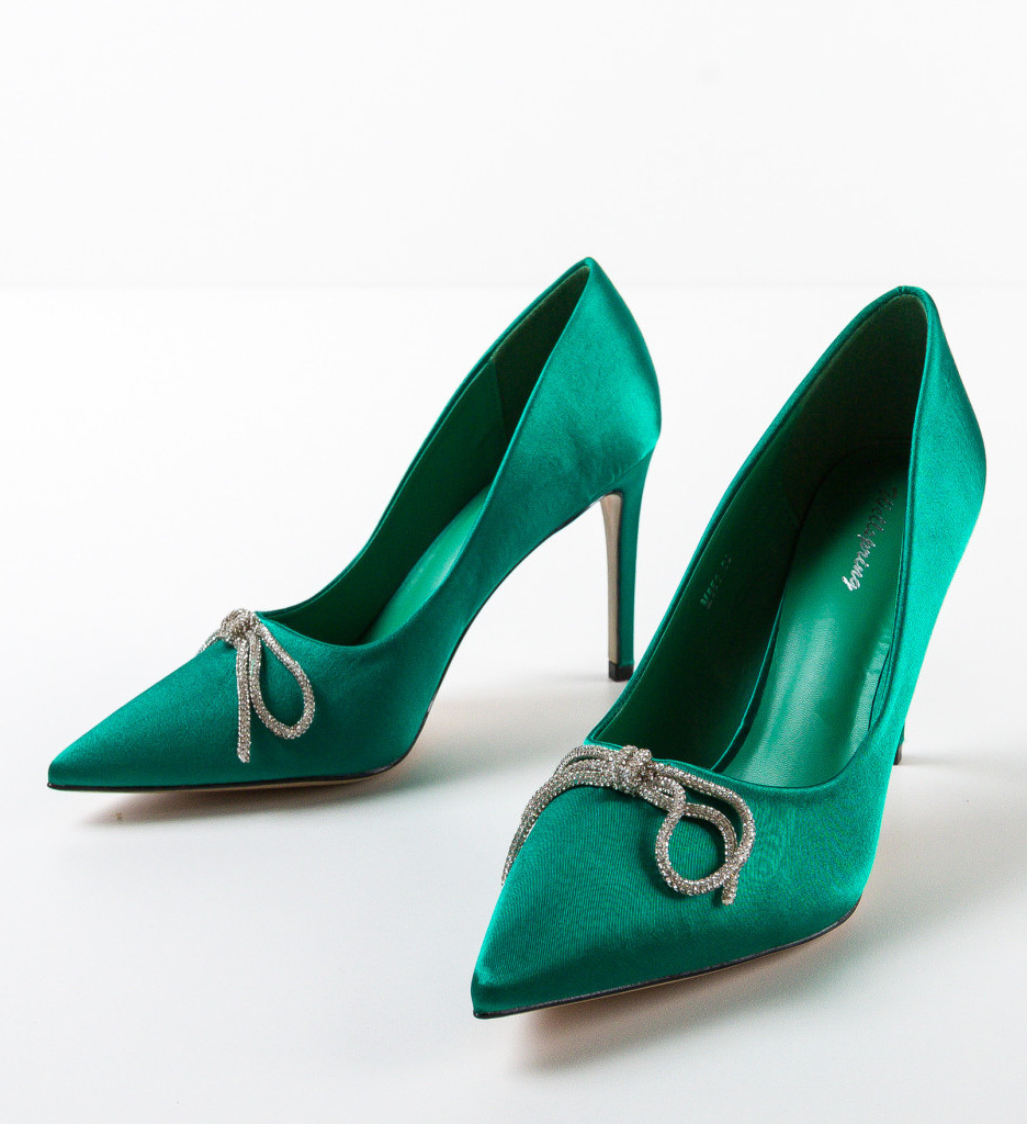 Pantofi dama Ishmael Verzi cu toc elegant - imagine 6