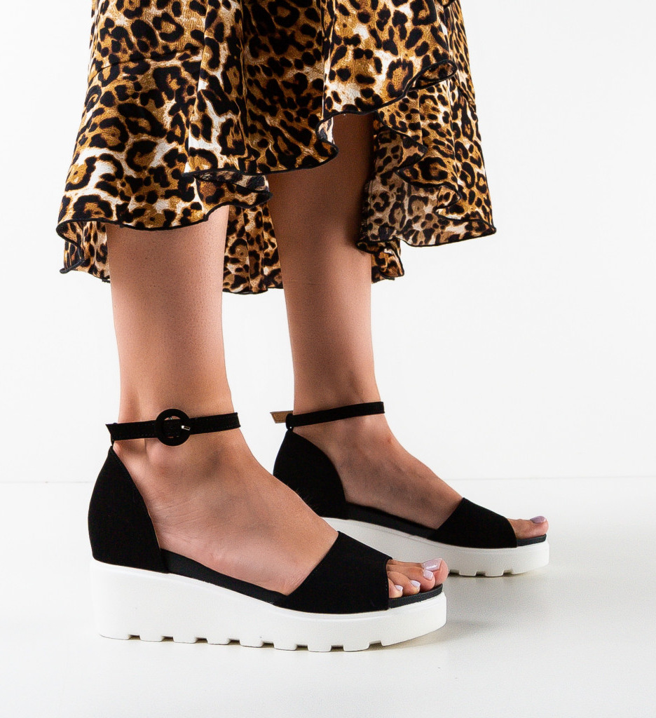 Sandale Platforme Leonida Negre | Stil Confortabil - imagine 2