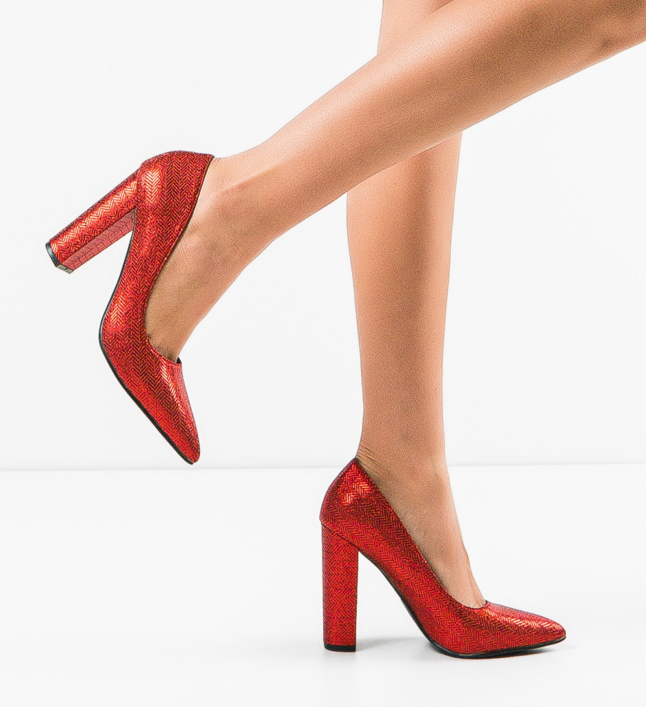Pantofi dama Traci Rosii - Eleganță și Stil - imagine 3