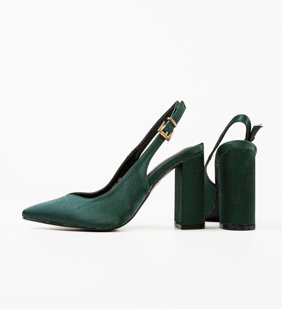 Pantofi Anhelina Verzi cu Toc Eleganți - imagine 12