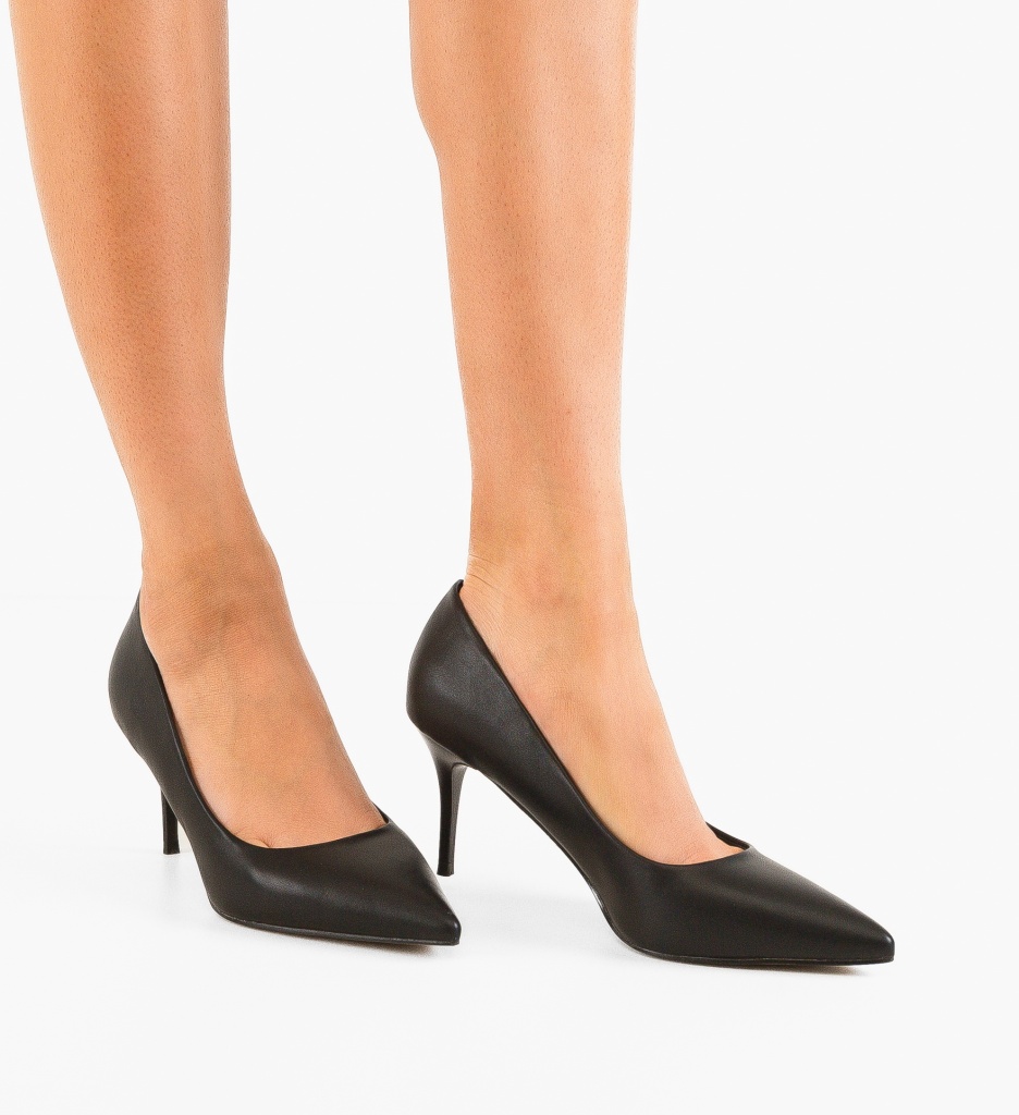 Pantofi Stiletto Negri Eleganți Adra