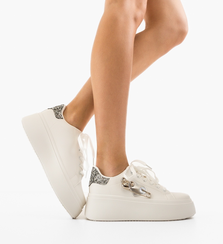 Sneakers Dama Neela Argintii | Sport si Confort