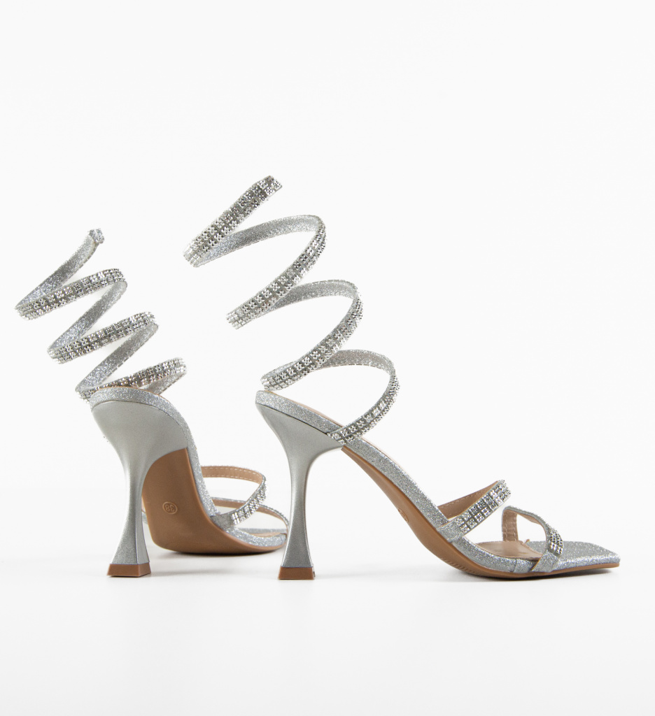 Sandale Toc Argintiu Azmalter | Eleganță Asigurată - imagine 4