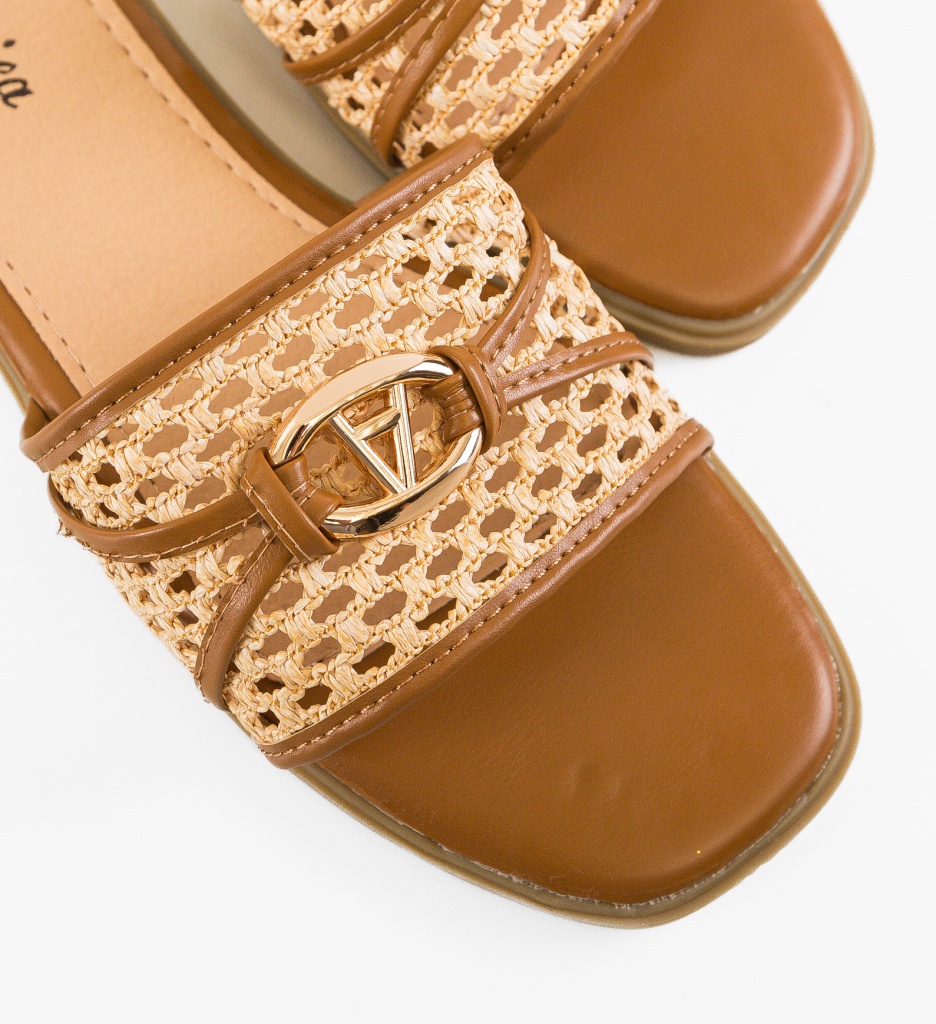 Papuci Dama Madiha Camel - Confort si Stil - imagine 6