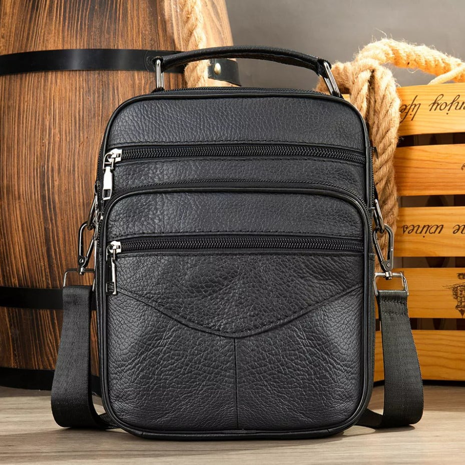 Geanta Eliam GT1814 Piele Naturală Negru - imagine 2