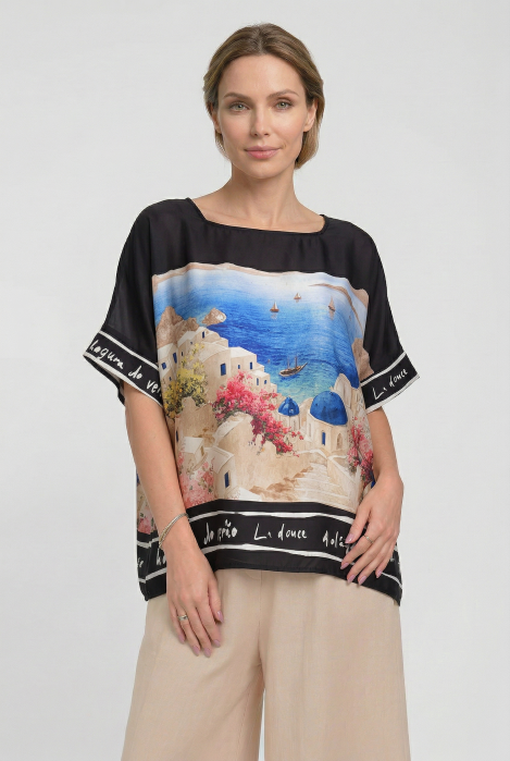 Poncho matase Shopika | Vaporoasă și elegantă