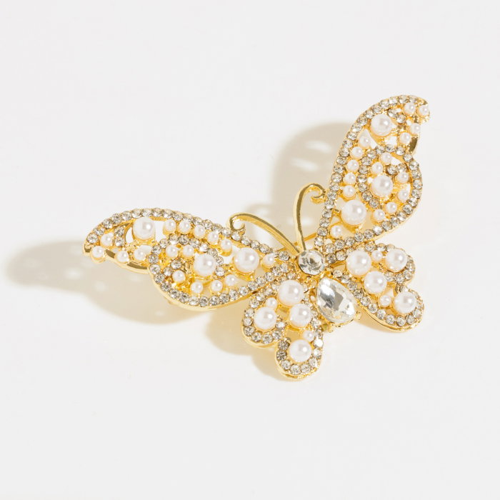 Brosa Aurie Fluture cu Perle | Shopika