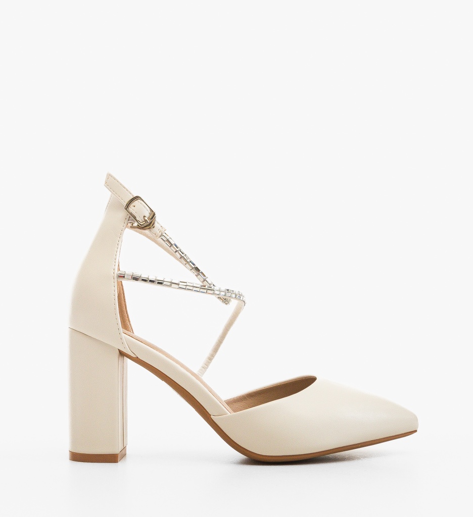 Pantofi Toc Kudia Albi - Eleganță și Stil
