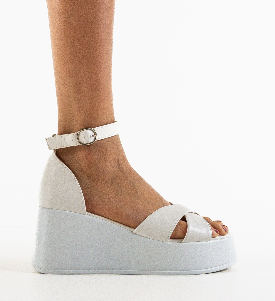 Platforme Dama Brielle Albe | Stil și Confort - imagine 3