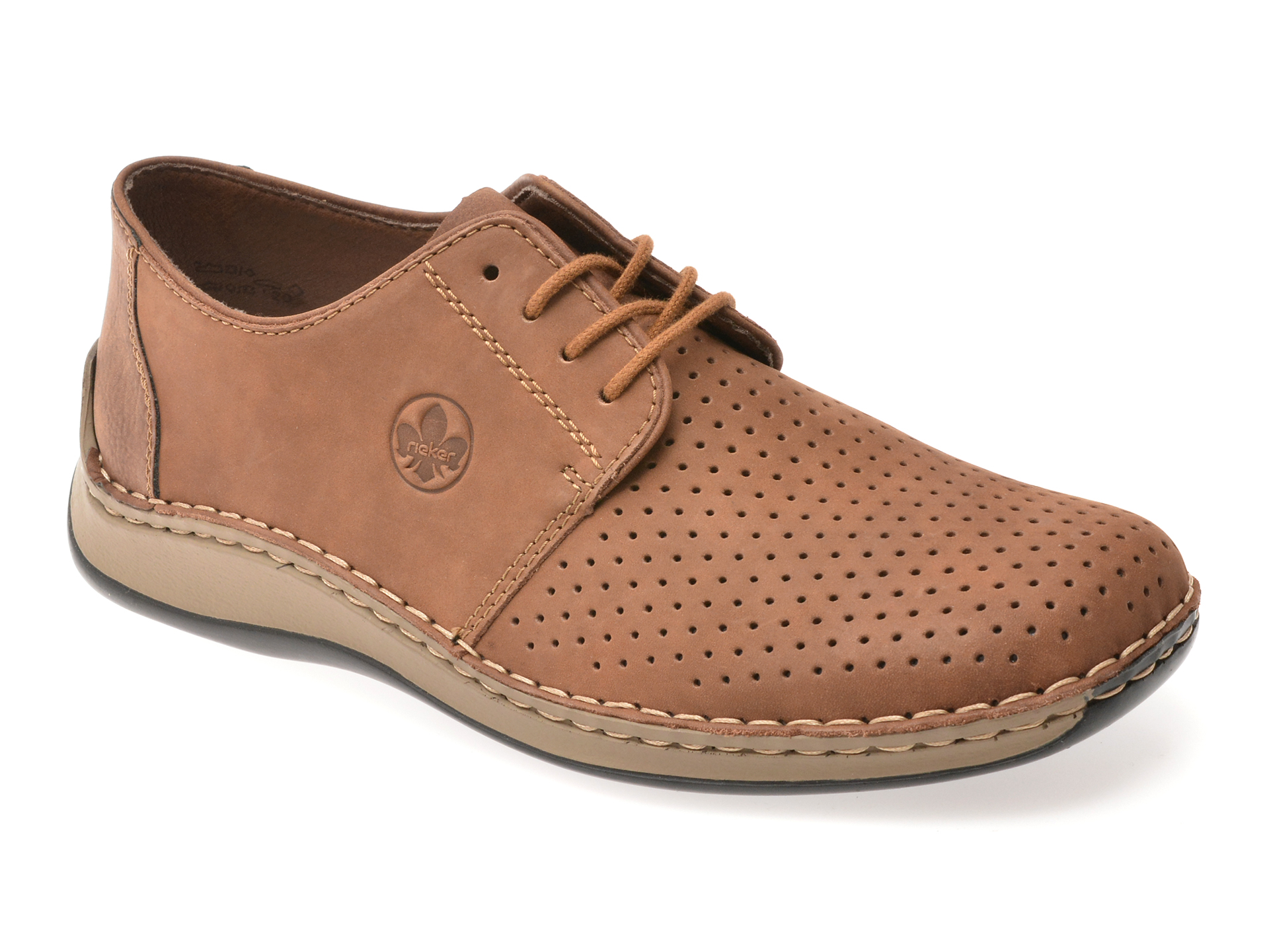 Pantofi RIEKER maro din piele - Confort premium - imagine 2