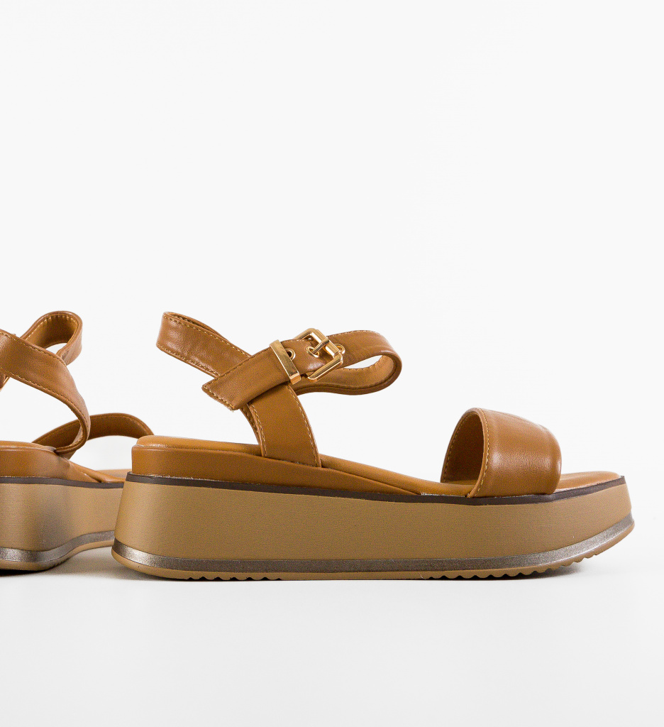 Sandale Platforme Dama Camel | Confort & Stil - imagine 6
