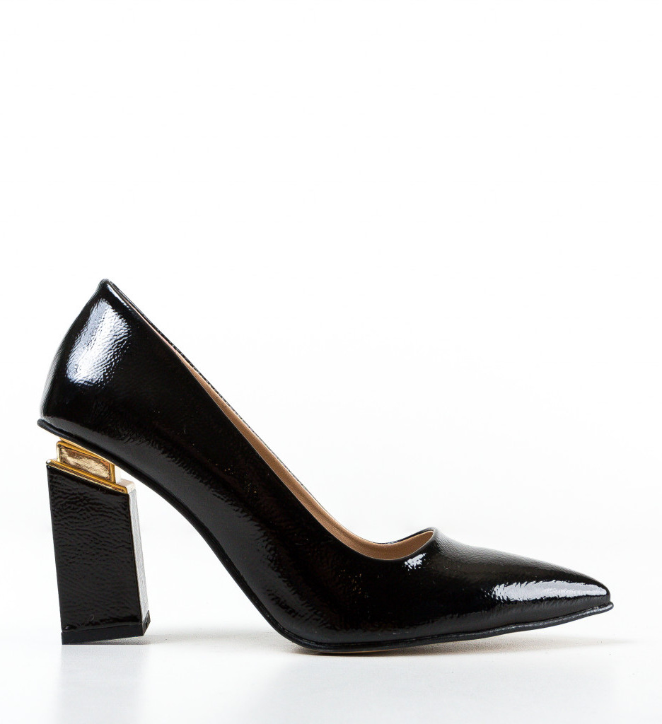Pantofi Burjoa Negri Eleganți cu Toc - imagine 5