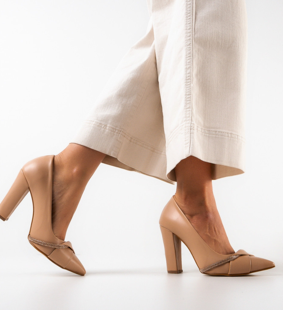 Pantofi cu Toc Roka Nude - Eleganță și Confort - imagine 2
