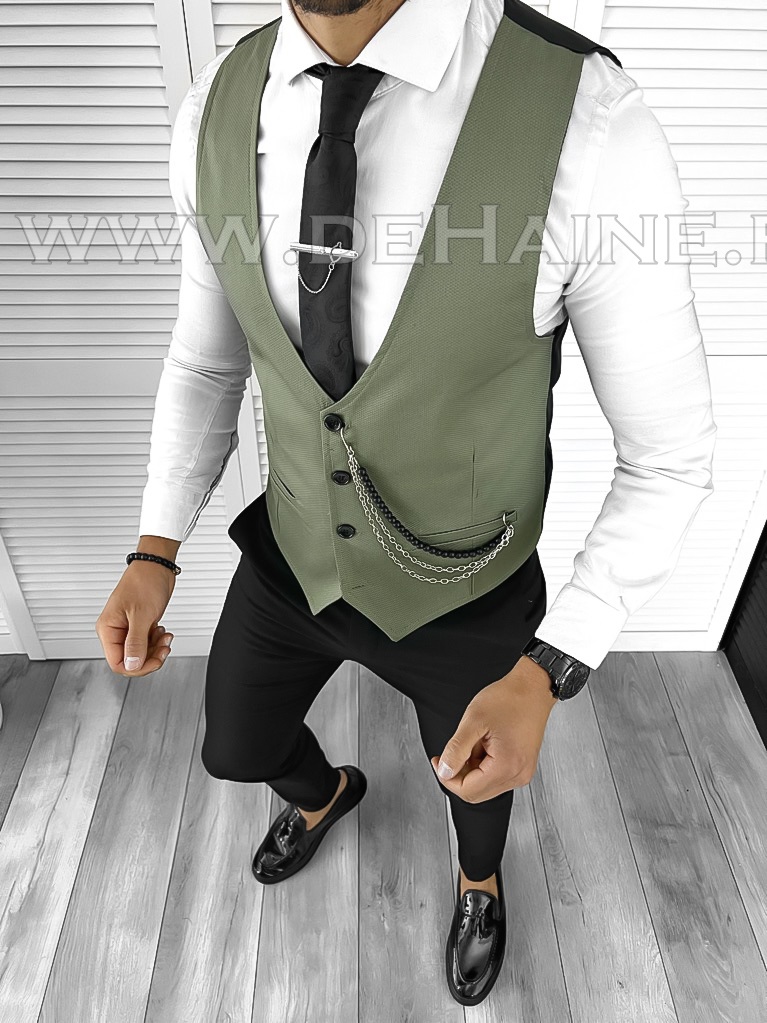 Vesta Barbati Eleganta Slim Fit Verde