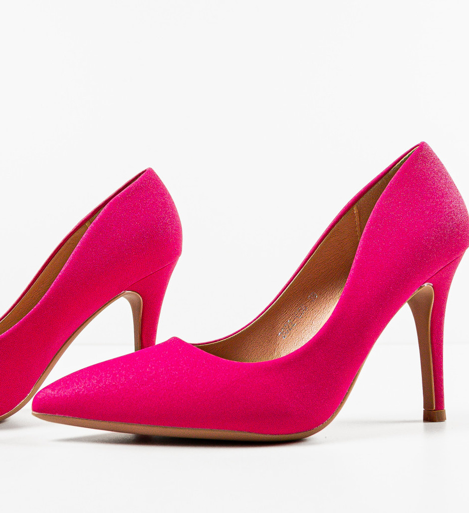 Pantofi dama Kajon Fuchsia cu toc elegant - imagine 6