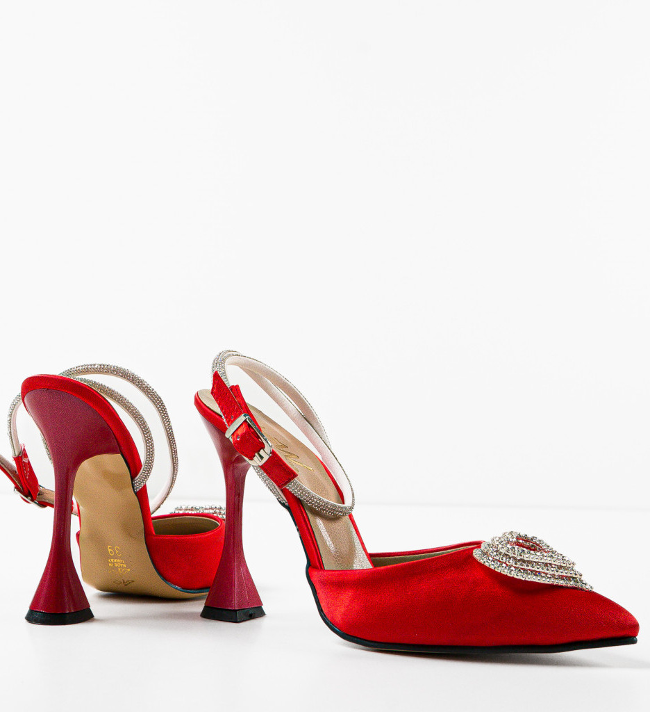 Pantofi Dama Tabaga Rosii | Eleganți cu Toc - imagine 7